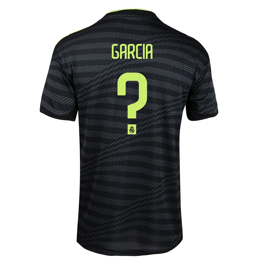 メンズフットボールゴンサロガルシア#0ブラック ダークグレーサードユニフォームシャツ2022/23ジャージーユニフォーム
