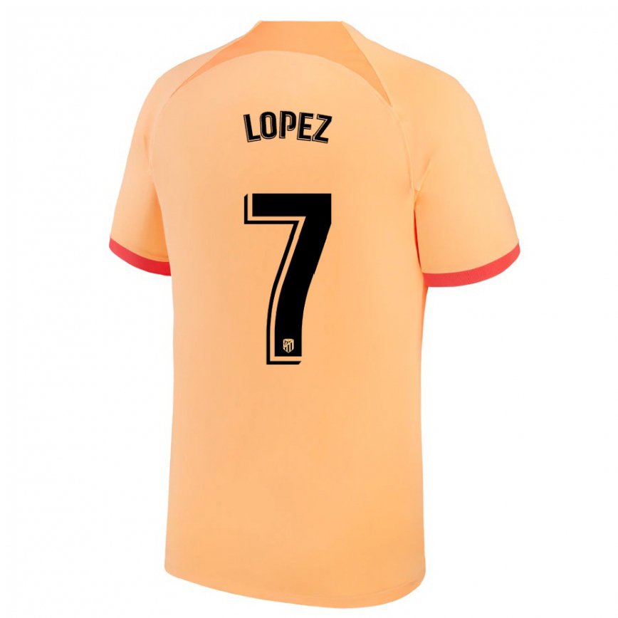 メンズフットボールマイタン・ロペス#7ライトオレンジサードユニフォームシャツ2022/23ジャージーユニフォーム