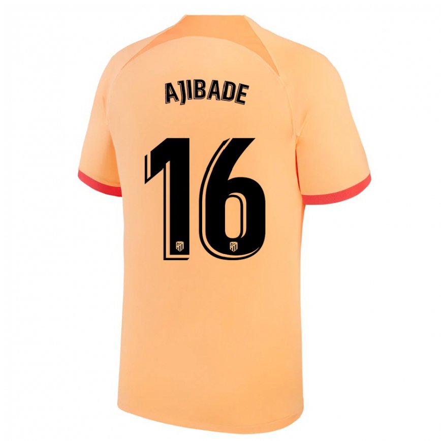メンズフットボールラシーダ・アジバデ#16ライトオレンジサードユニフォームシャツ2022/23ジャージーユニフォーム