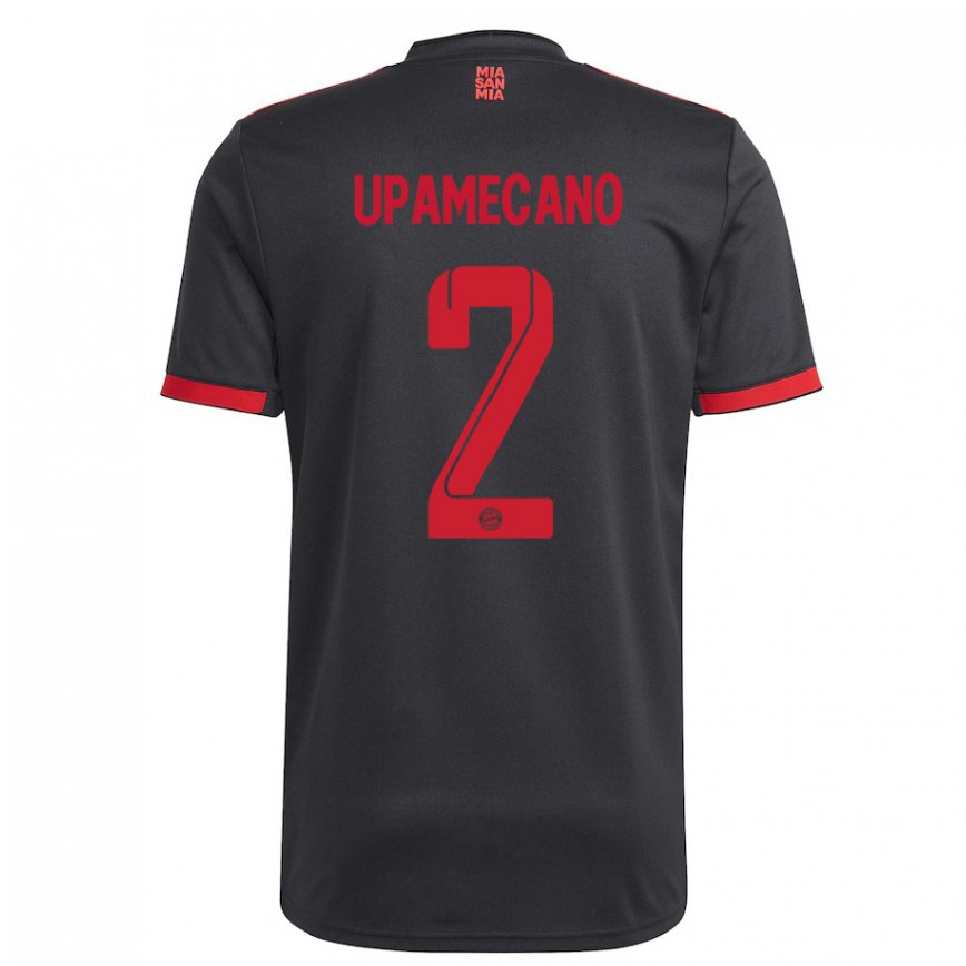 メンズフットボールダヨ・ウパメカノ#2黒と赤サードユニフォームシャツ2022/23ジャージーユニフォーム