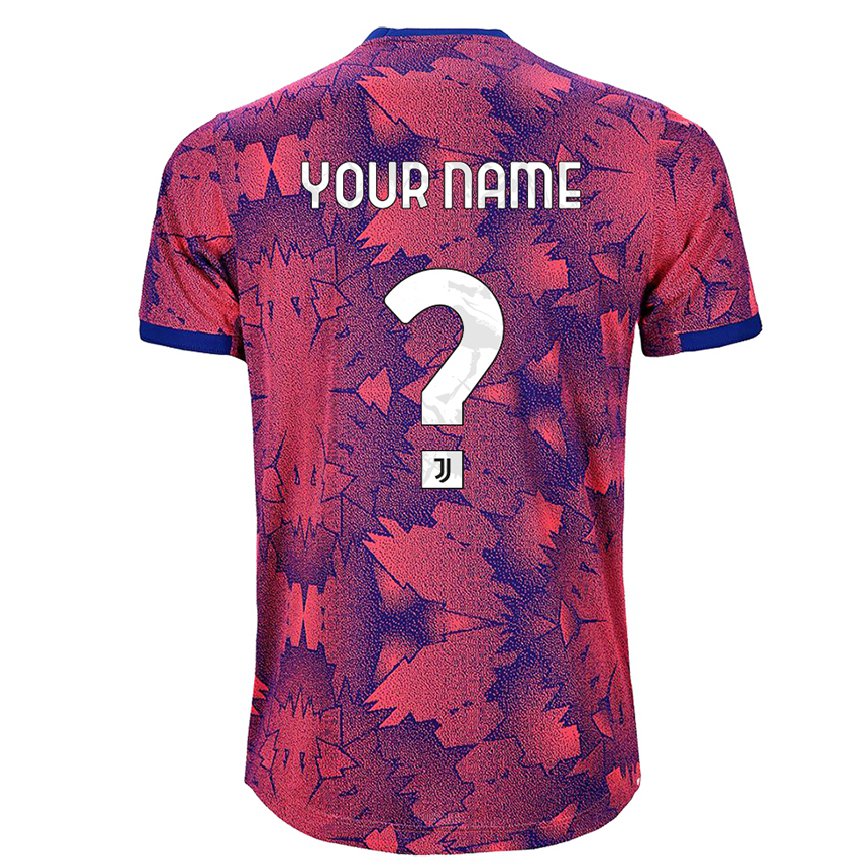メンズフットボールあなたの名前#0ローズレッドブルーサードユニフォームシャツ2022/23ジャージーユニフォーム