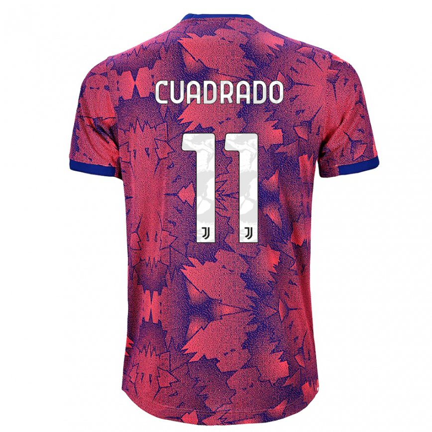 メンズフットボールフアン・クアドラード#11ローズレッドブルーサードユニフォームシャツ2022/23ジャージーユニフォーム