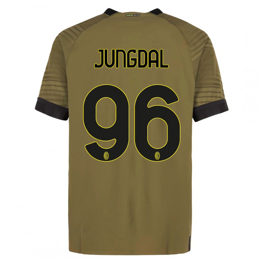 メンズフットボールアンドレアス・ユングダル#96濃い緑色黒サードユニフォームシャツ2022/23ジャージーユニフォーム