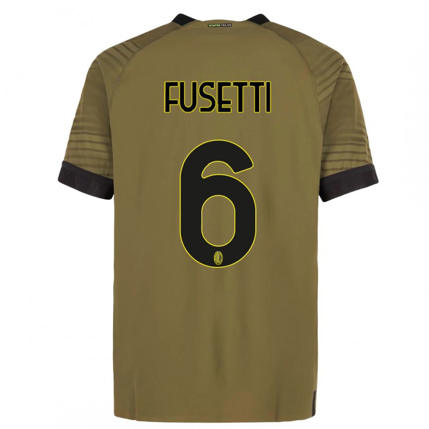 メンズフットボールローラ・フセッティ#6濃い緑色黒サードユニフォームシャツ2022/23ジャージーユニフォーム
