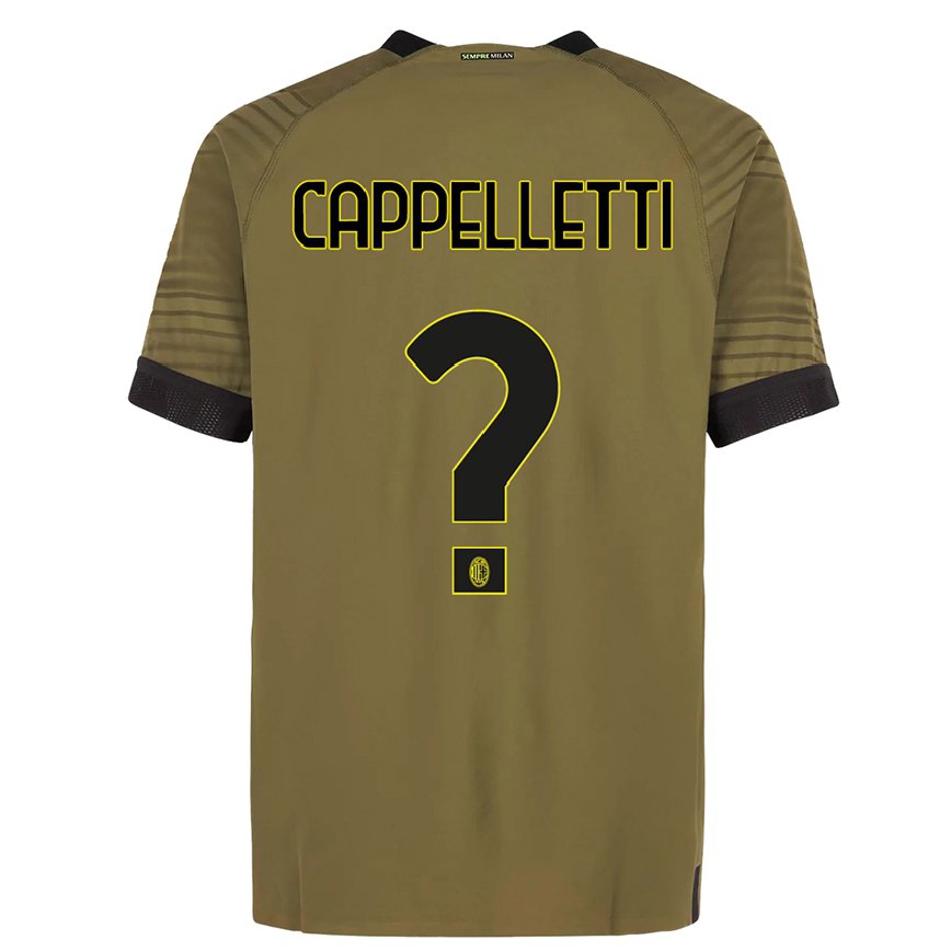 メンズフットボールマティア・カペレッティ#0濃い緑色黒サードユニフォームシャツ2022/23ジャージーユニフォーム
