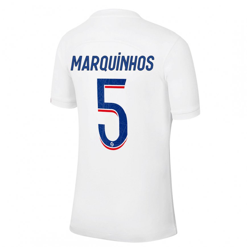メンズフットボールマルコス・アオアス・コレア#5ホワイト ブルーサードユニフォームシャツ2022/23ジャージーユニフォーム