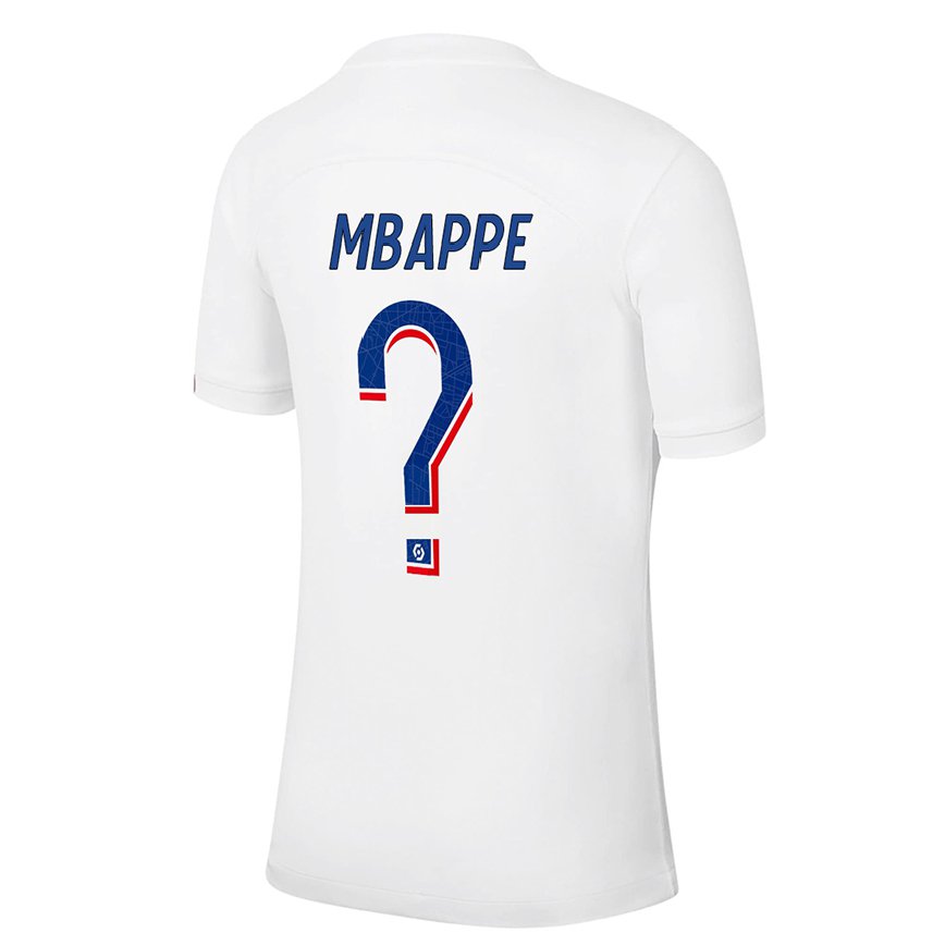 メンズフットボールイーサン・ムバッペ#0ホワイト ブルーサードユニフォームシャツ2022/23ジャージーユニフォーム