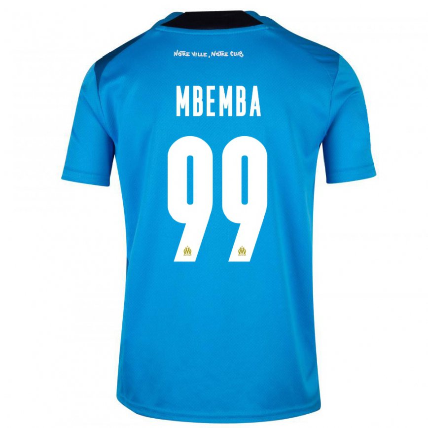 メンズフットボールシャンセル・ムベンバ#99ダークブルーホワイトサードユニフォームシャツ2022/23ジャージーユニフォーム