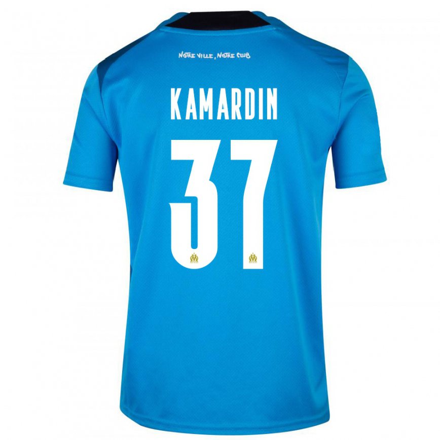 メンズフットボールアーロン・カマルダン#37ダークブルーホワイトサードユニフォームシャツ2022/23ジャージーユニフォーム