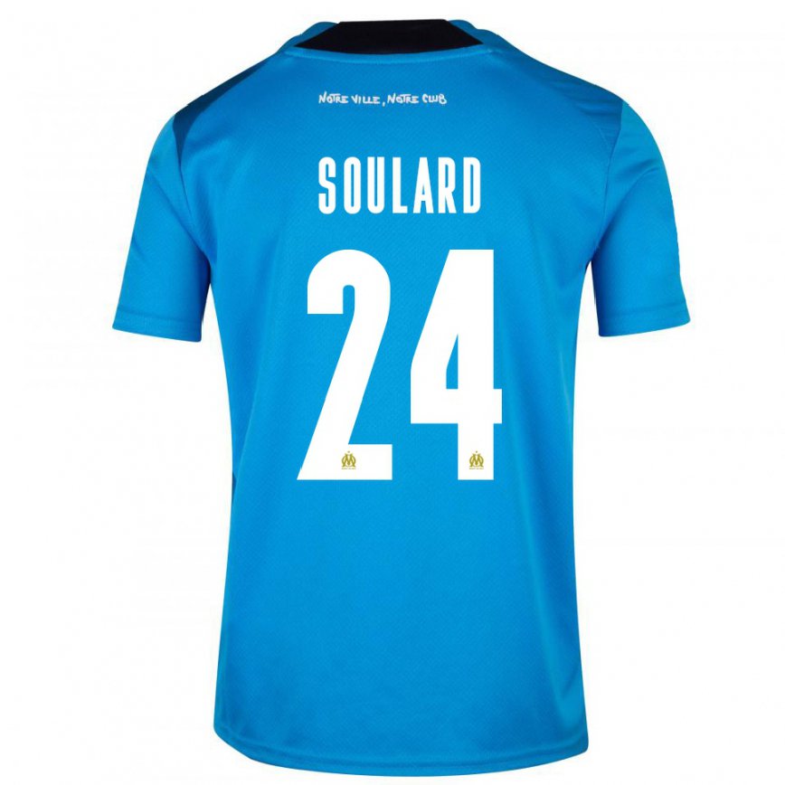 メンズフットボールアマンディーヌ・スーラード#24ダークブルーホワイトサードユニフォームシャツ2022/23ジャージーユニフォーム
