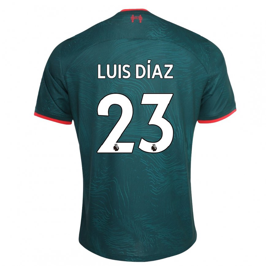 レディースフットボールルイス・フェルナンド・ディアス・マルランダ#23濃い緑色サードユニフォームシャツ2022/23ジャージーユニフォーム