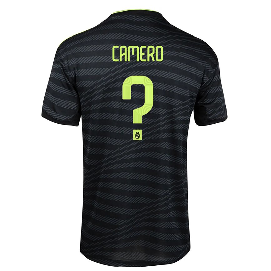 レディースフットボールマリオカメロ#0ブラック ダークグレーサードユニフォームシャツ2022/23ジャージーユニフォーム