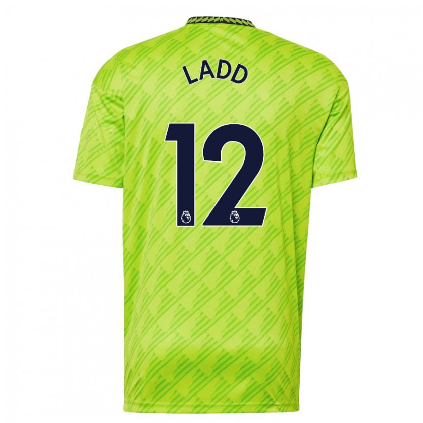 レディースフットボールヘイリー・ラッド#12ライトグリーンサードユニフォームシャツ2022/23ジャージーユニフォーム