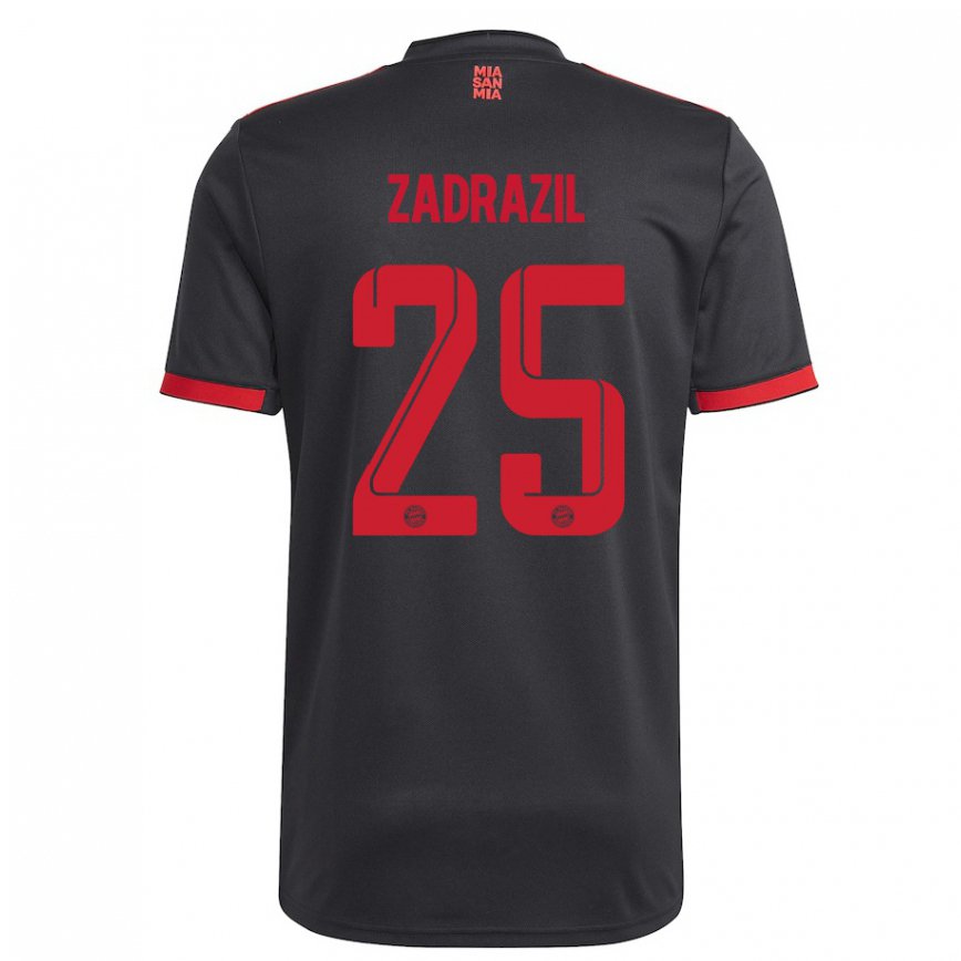 レディースフットボールサラ・ザドラジル#25黒と赤サードユニフォームシャツ2022/23ジャージーユニフォーム