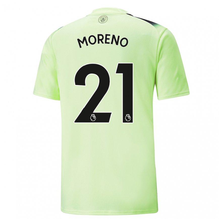 レディースフットボールマルロス・モレノ#21グリーン ダークグレーサードユニフォームシャツ2022/23ジャージーユニフォーム