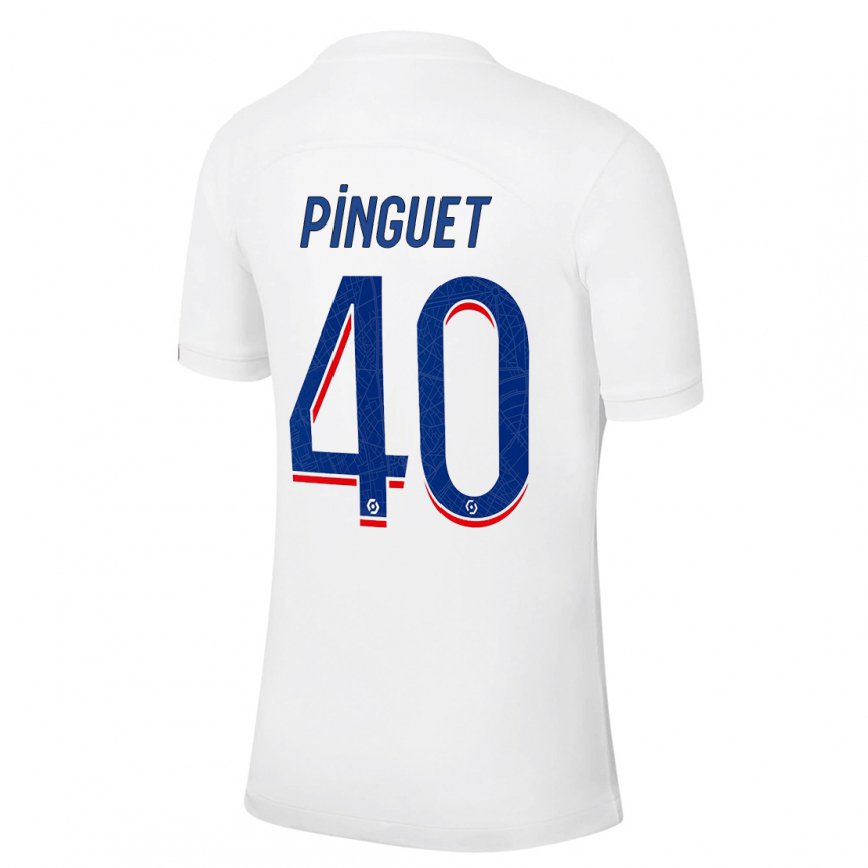レディースフットボールアリス・ピンゲット#40ホワイト ブルーサードユニフォームシャツ2022/23ジャージーユニフォーム