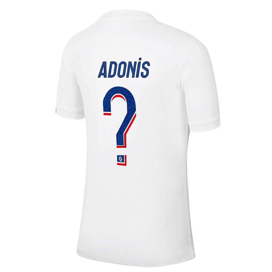 レディースフットボールエルワン・アドニス#0ホワイト ブルーサードユニフォームシャツ2022/23ジャージーユニフォーム